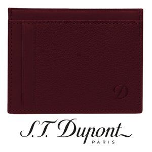 S.T. Dupont 093004W Outlet SLG Grained Wine Leather Men Credit Card Holder